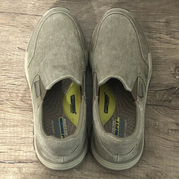 Skechers Relaxed Fit Respected Fallston Men’s Slip-On Shoes Size 10 Taupe - Picture 7 of 8